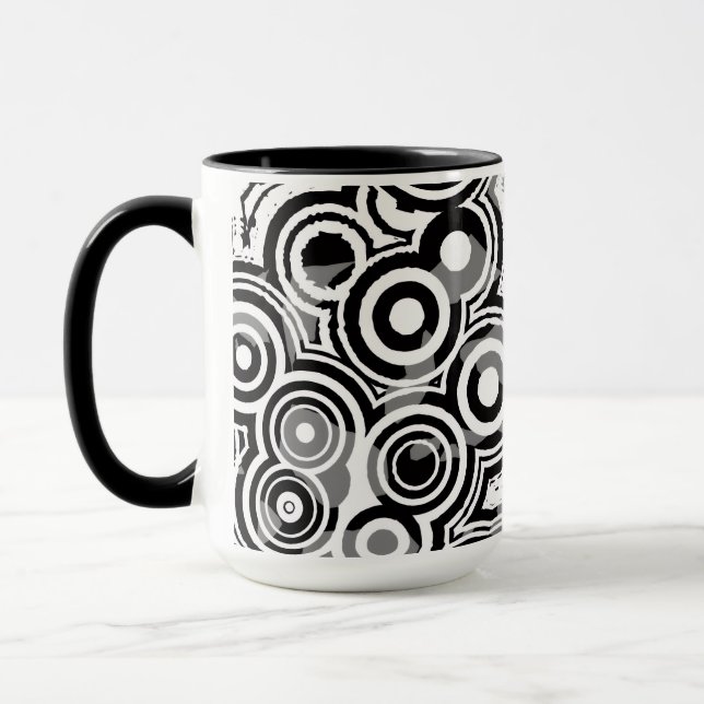 abstract circles coffee mug (Left)