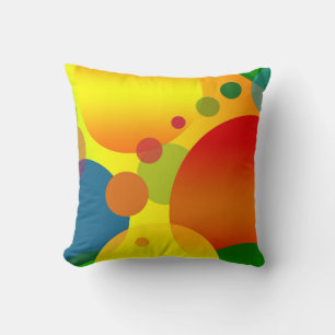 ABSTRACT CIRCLES COLORFUL THROW PILLOWS