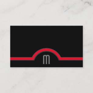 Abstract circles grey red shades elegant black business card