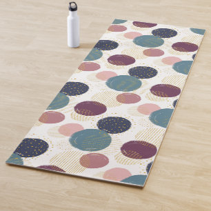 Abstract Circles in Pastel & Gold Yoga Mat