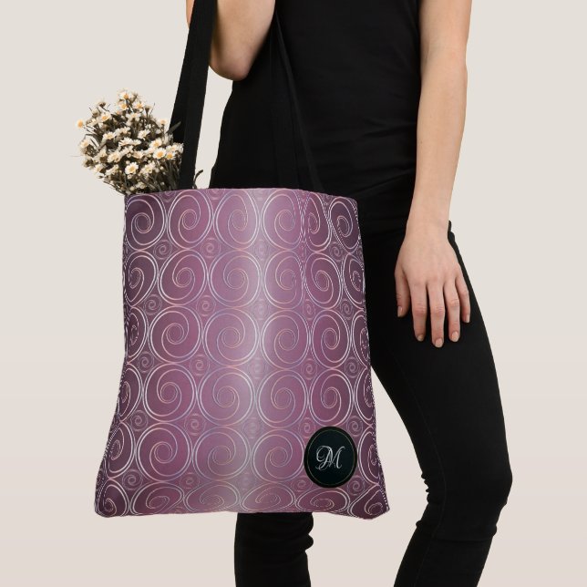 Abstract Circles japanese purple pattern. Tote Bag (Close Up)