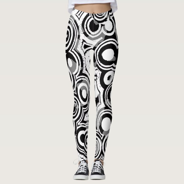 abstract circles leggings (Front)