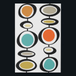 Abstract Circles Mid Century Modern Colourful Retr Faux Canvas Print<br><div class="desc">This fabulous mid century modern faux canvas features two sets of abstract hanging circles in the colours of turquoise blue,  two shades of orange,  cream,  avocado green,  gold,  and black. This will make a colourful addition to your home decor!</div>