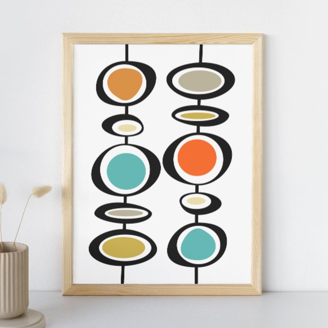 Abstract Circles Mid Century Modern Colourful Retr Poster (Creator Uploaded)