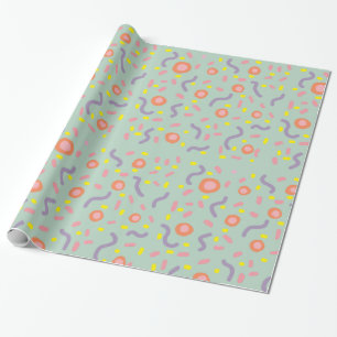 Abstract Circles Mint Mind Circles Dots Wrapping Paper