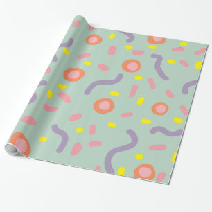 Abstract Circles Mint Mind Circles Dots  Wrapping Paper