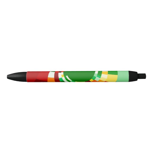 Abstract circles pattern black ink pen (Front)