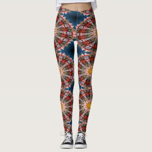 Abstract circles pattern leggings