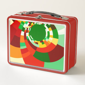 Abstract circles pattern metal lunch box