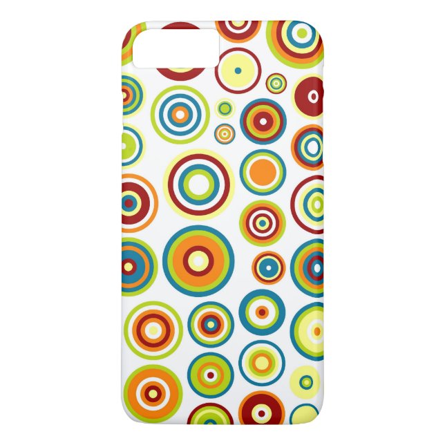 Abstract Circles Pattern | Orange Blue Lime Brown Case-Mate iPhone Case (Back)