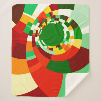 Abstract circles pattern sherpa blanket
