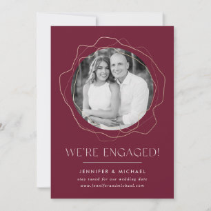 Abstract Circles Photo Engagement Announcement