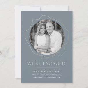 Abstract Circles Photo Engagement Announcement