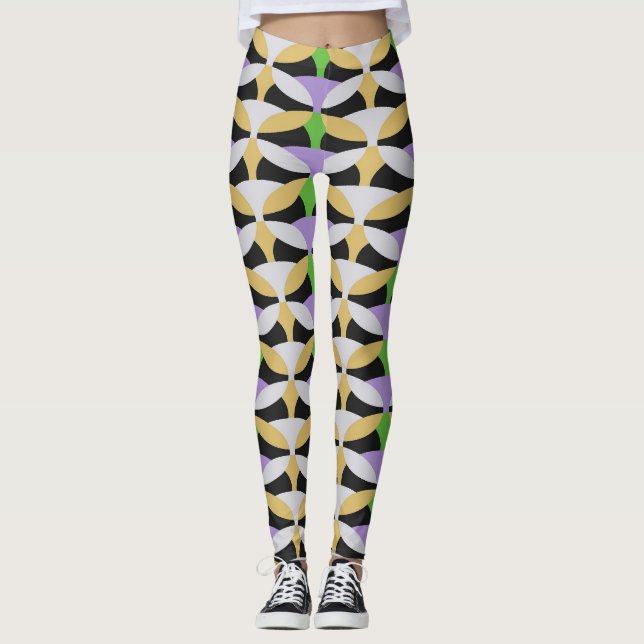 abstract circles print leggings (Front)