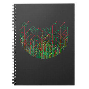 Abstract Circuit Board Binary computer scientist Notebook