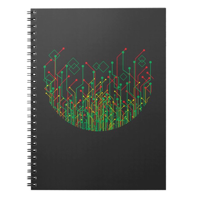 Abstract Circuit Board Binary computer scientist Notebook (Front)