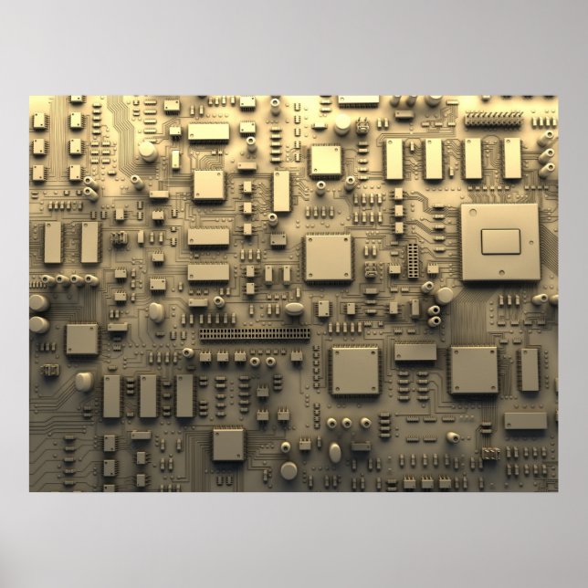 Abstract Circuit Board Poster (Front)