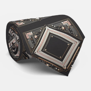 Abstract Circuit Board - Retro Art Deco Tie