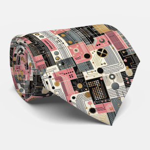 Abstract Circuit Board - Retro Mid Century Modern  Tie