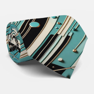 Abstract Circuit Board - Retro Mid Century Modern Tie