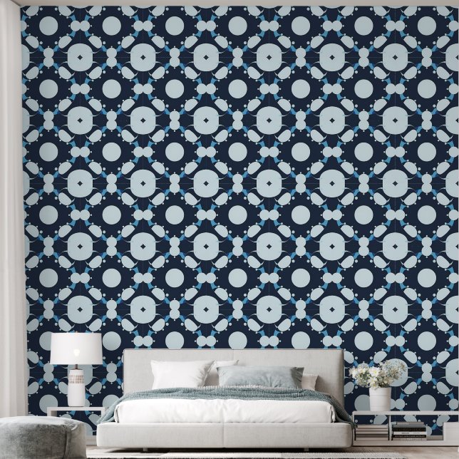Abstract Circular Pattern with Geometric Elements Wallpaper (Bedroom)