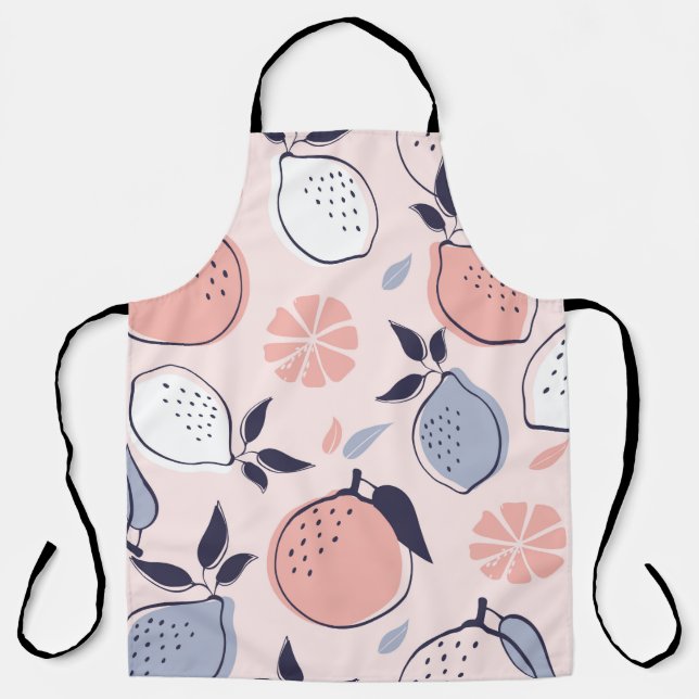 Abstract Citrus Pattern of Lemon and Oranges in Pa Apron (Front)