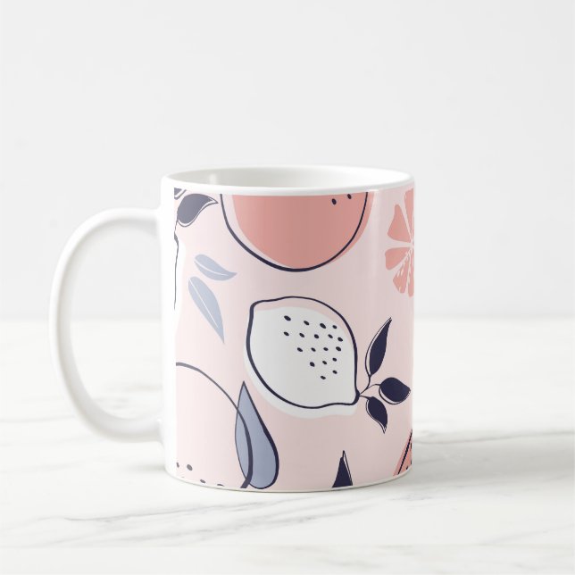 Abstract Citrus Pattern of Lemon and Oranges in Pa Coffee Mug (Left)