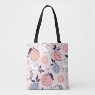 Abstract Citrus Pattern of Lemon and Oranges in Pa Tote Bag