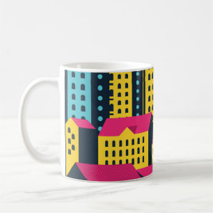 Abstract City Buildings Landscape Vintage Coffee Mug