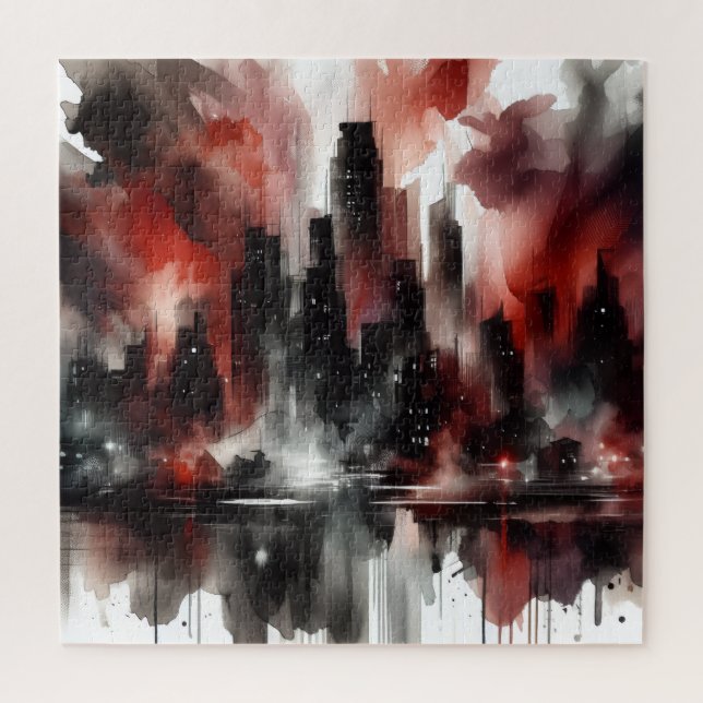 Abstract City Scape Jigsaw Puzzle (Vertical)