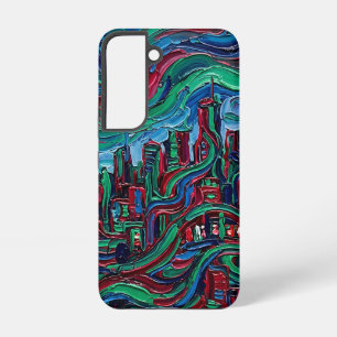 Abstract City Skyline Oil Samsung Cases