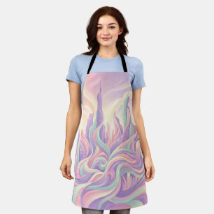 Abstract City Skyline Pastel Soft Apron