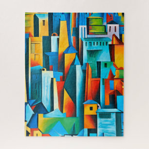 Abstract Cityscape Buildings Skyscrapers Art  Jigsaw Puzzle