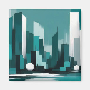 Abstract Cityscape Modern Architecture Background Magnet