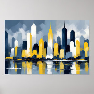 Abstract Cityscape Modern Architecture Background  Poster