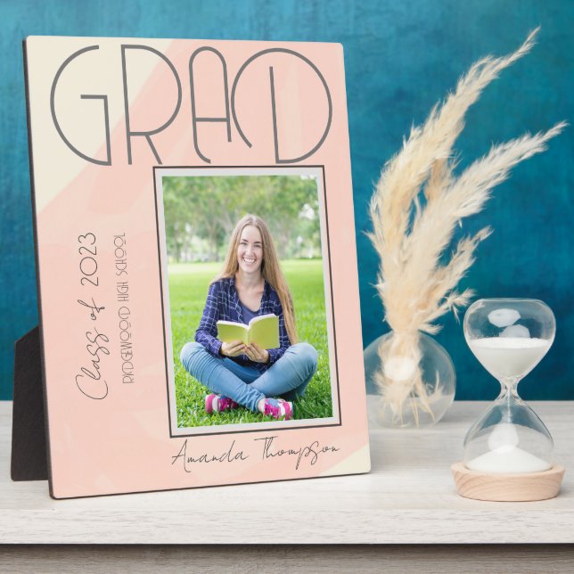 Abstract Class of 2023 Keepsake  Graduate Photo Pl Plaque (Side)