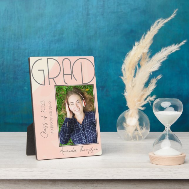 Abstract Class of 2025 Keepsake  Graduate Photo Plaque (Side)