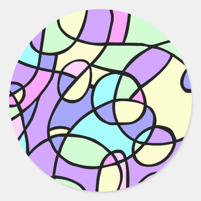 Abstract Classic Round Sticker (Front)