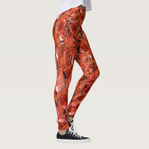 Abstract clear red with spots and crooked style leggings