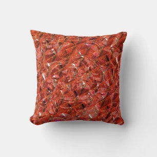 Abstract clear red with spots and crooked styles cushion