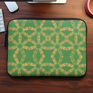 Abstract clorful Symetrical Starburst earthy green Laptop Sleeve