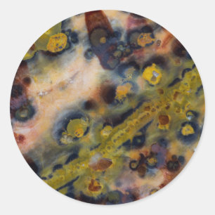 Abstract close up of Ocean Jasper Classic Round Sticker