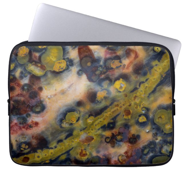 Abstract close up of Ocean Jasper Laptop Sleeve (Front)