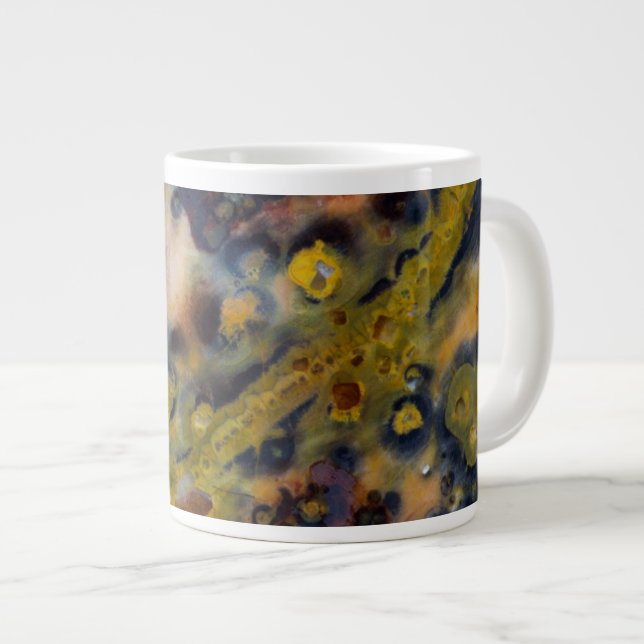 Abstract close up of Ocean Jasper Large Coffee Mug (Front Right)