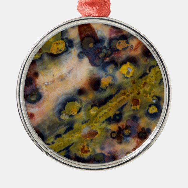 Abstract close up of Ocean Jasper Metal Tree Decoration (Front)