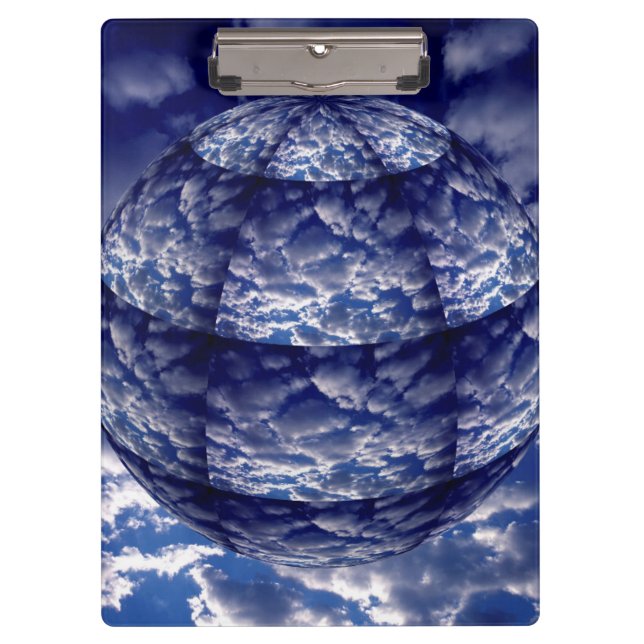 Abstract cloud 3D sphere Clipboard (Front)
