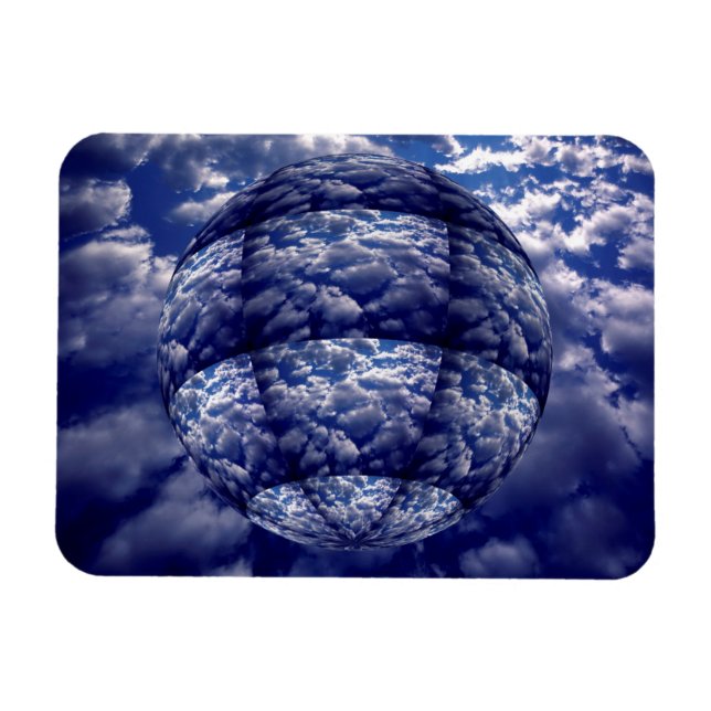 Abstract cloud 3D sphere Magnet (Horizontal)