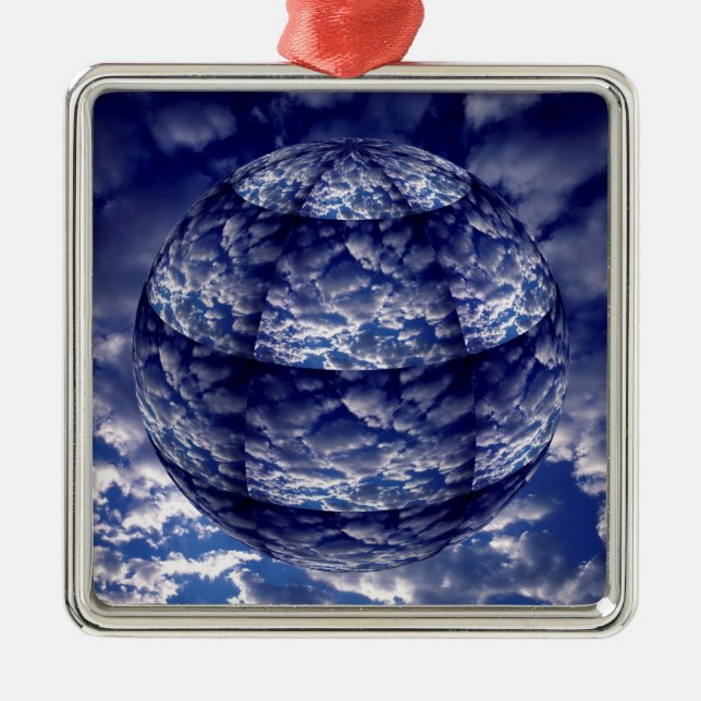 Abstract cloud 3D sphere Metal Ornament (Front)