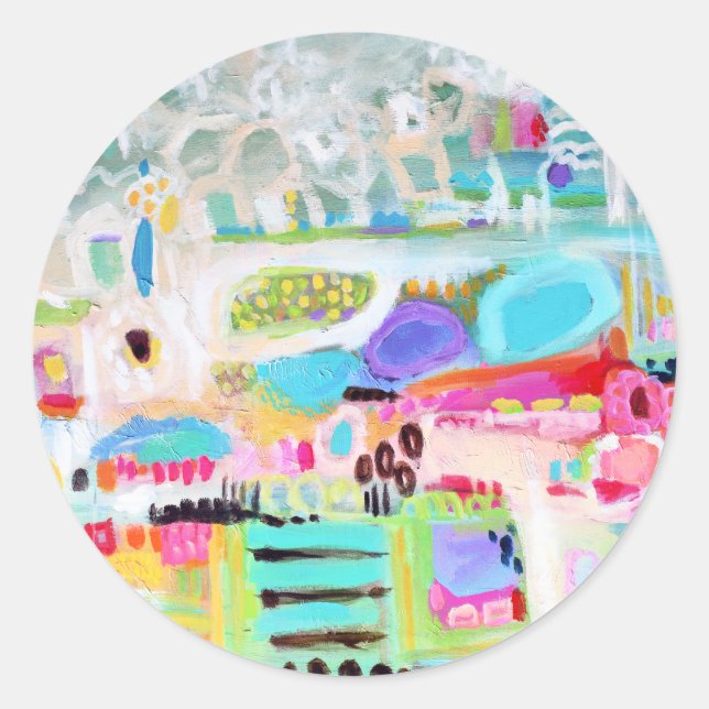 Abstract Clouds Classic Round Sticker (Front)