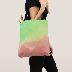 Abstract Clouds in Salmon & Lime Tote Bag